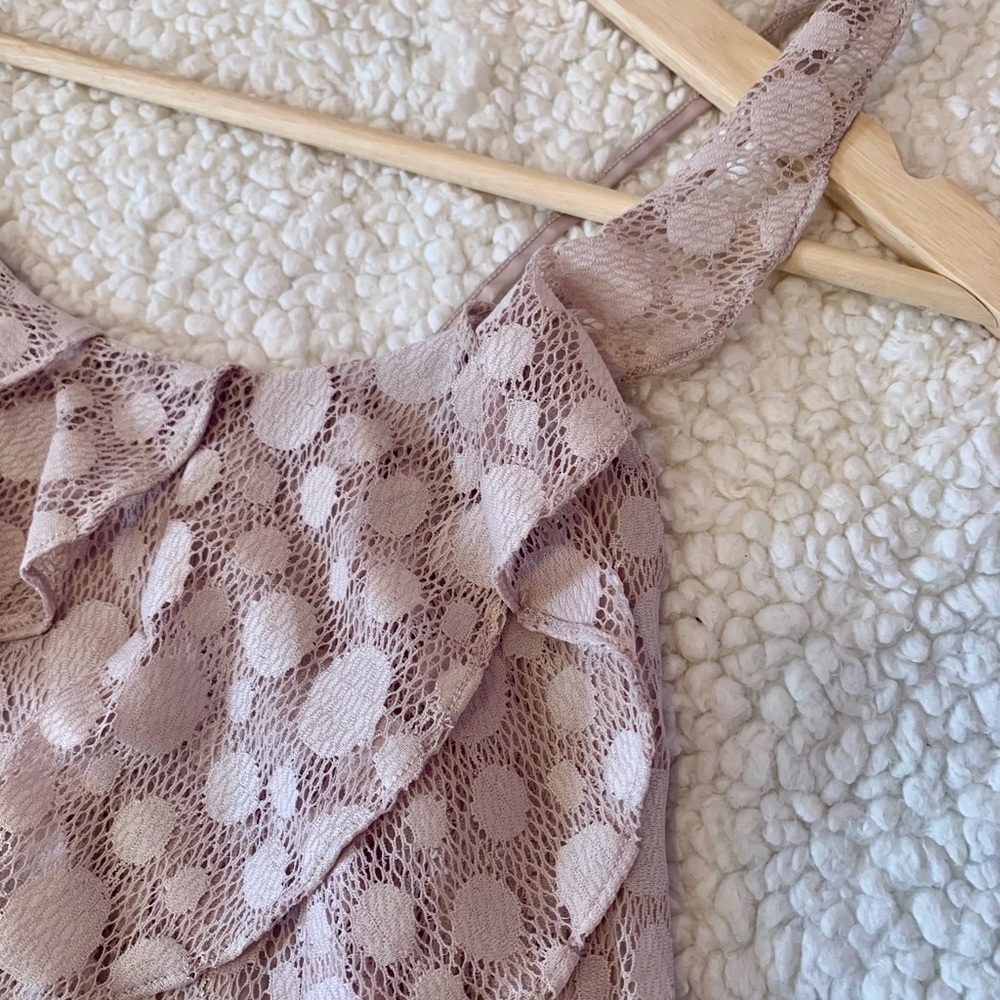 Nude Pink Top with Frill